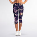 Purple Indian Dream Catcher Print Women's Capri Leggings