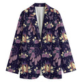 Purple Indian Dream Catcher Print Women's Cotton Blazer