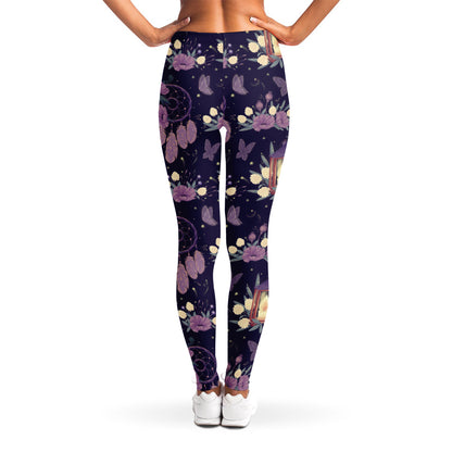 Purple Indian Dream Catcher Print Women's Leggings