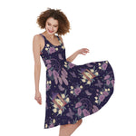 Purple Indian Dream Catcher Print Women's Sleeveless Dress