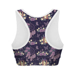 Purple Indian Dream Catcher Print Women's Sports Bra
