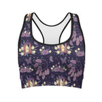 Purple Indian Dream Catcher Print Women's Sports Bra