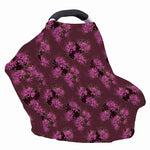 Purple Japanese Amaryllis Pattern Print Baby Seat Cover