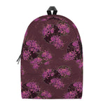 Purple Japanese Amaryllis Pattern Print Backpack