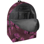 Purple Japanese Amaryllis Pattern Print Backpack