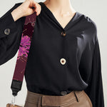 Purple Japanese Amaryllis Pattern Print Bag Strap