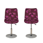 Purple Japanese Amaryllis Pattern Print Bar Stool Covers