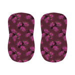 Purple Japanese Amaryllis Pattern Print Bar Stool Covers