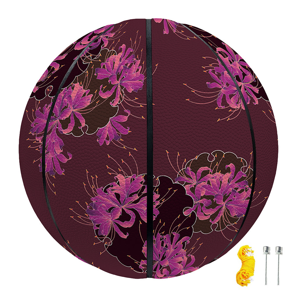 Purple Japanese Amaryllis Pattern Print Basketball