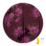 Purple Japanese Amaryllis Pattern Print Basketball