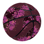 Purple Japanese Amaryllis Pattern Print Basketball