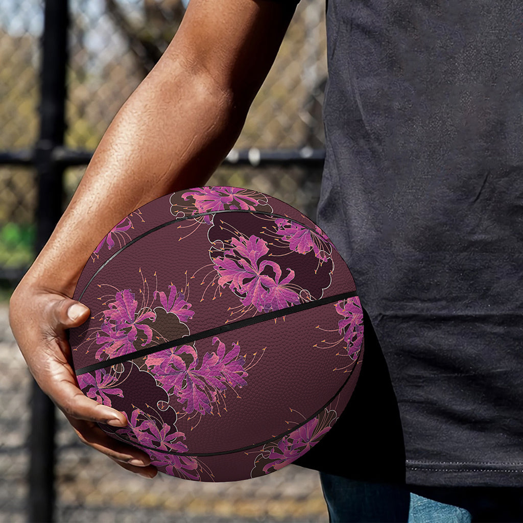Purple Japanese Amaryllis Pattern Print Basketball