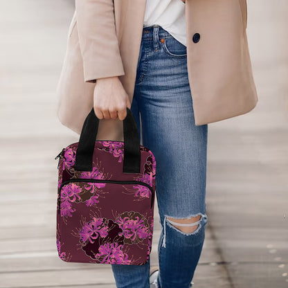 Purple Japanese Amaryllis Pattern Print Bible Tote Bag