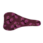 Purple Japanese Amaryllis Pattern Print Bicycle Seat Cover