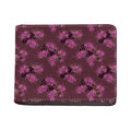 Purple Japanese Amaryllis Pattern Print Bifold Wallet