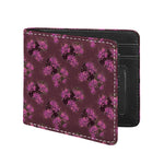 Purple Japanese Amaryllis Pattern Print Bifold Wallet