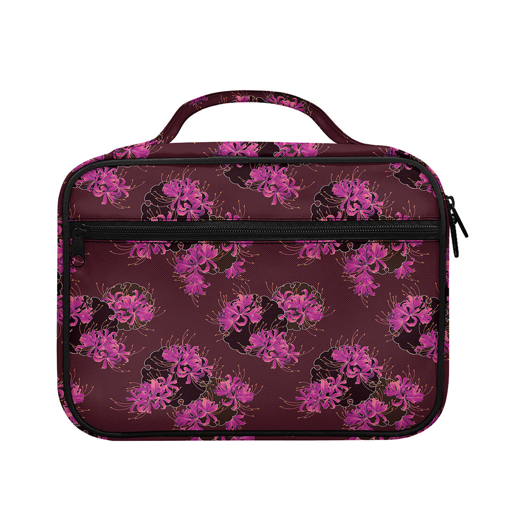 Purple Japanese Amaryllis Pattern Print Briefcase Bible Bag