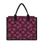 Purple Japanese Amaryllis Pattern Print Canvas Tote Bag
