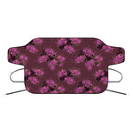 Purple Japanese Amaryllis Pattern Print Car Windshield Snow Cover