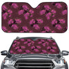 Purple Japanese Amaryllis Pattern Print Car Windshield Sun Shade