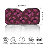 Purple Japanese Amaryllis Pattern Print Car Windshield Sun Shade