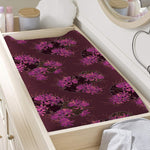 Purple Japanese Amaryllis Pattern Print Changing Pad Cover