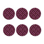 Purple Japanese Amaryllis Pattern Print Coaster Set