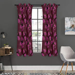 Purple Japanese Amaryllis Pattern Print Curtain