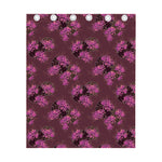Purple Japanese Amaryllis Pattern Print Curtain