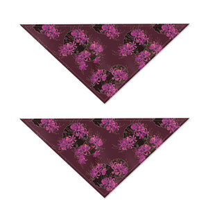 Purple Japanese Amaryllis Pattern Print Dog Bandana