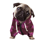 Purple Japanese Amaryllis Pattern Print Dog Zip Up Hoodie