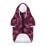 Purple Japanese Amaryllis Pattern Print Dog Zip Up Hoodie