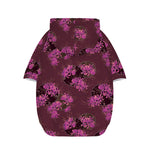 Purple Japanese Amaryllis Pattern Print Dog Zip Up Hoodie