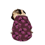 Purple Japanese Amaryllis Pattern Print Dog Zip Up Jacket