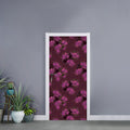Purple Japanese Amaryllis Pattern Print Door Sticker