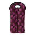 Purple Japanese Amaryllis Pattern Print Double Neoprene Wine Tote