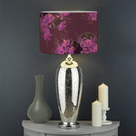 Purple Japanese Amaryllis Pattern Print Drum Lamp Shade