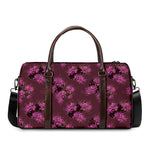 Purple Japanese Amaryllis Pattern Print Duffle Bag