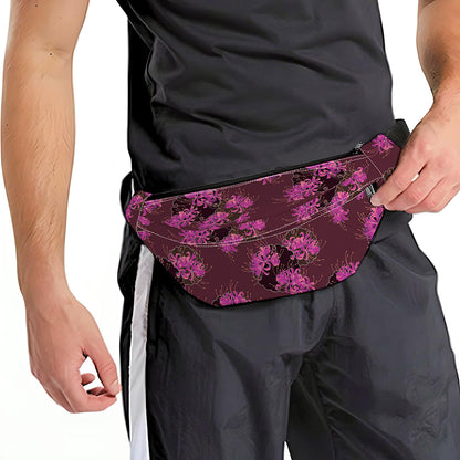 Purple Japanese Amaryllis Pattern Print Fanny Pack