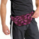Purple Japanese Amaryllis Pattern Print Fanny Pack