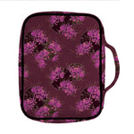 Purple Japanese Amaryllis Pattern Print Front Pocket Bible Bag