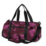 Purple Japanese Amaryllis Pattern Print Gym Bag
