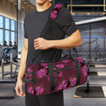 Purple Japanese Amaryllis Pattern Print Gym Bag