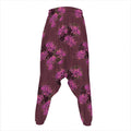Purple Japanese Amaryllis Pattern Print Hammer Pants