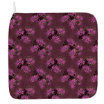 Purple Japanese Amaryllis Pattern Print Hand Towel