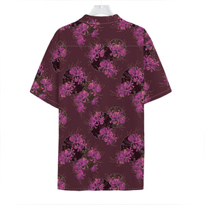 Purple Japanese Amaryllis Pattern Print Hawaiian Shirt