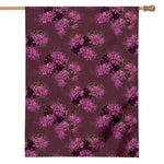 Purple Japanese Amaryllis Pattern Print House Flag