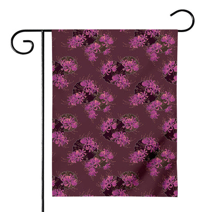 Purple Japanese Amaryllis Pattern Print House Flag