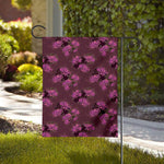 Purple Japanese Amaryllis Pattern Print House Flag