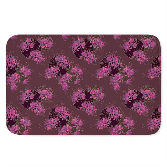 Purple Japanese Amaryllis Pattern Print Indoor Door Mat
